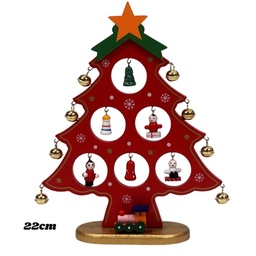 [R36143] PINO NAVIDAD MADERA 22cm. CON ADORNOS (R36143)