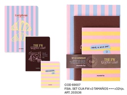 [L69007] SET DE CUADERNOS X3 TAMAÑOS RAYADOS X32hjs. (L69007)