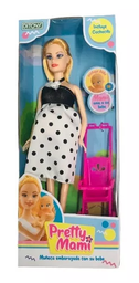 [J21411] MUÑECA EMBARAZADA PRETTY MAMI CON COCHECITO MODELOS VARIOS DITOYS (J21411)