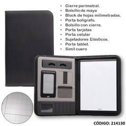 [L214130] CARPETA OFICIO BIWO CON CIERRE Y BLOCK (L214130)